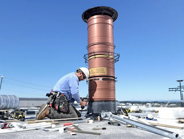 Installed chimney liner by Berlin Chimney Sweep in Berlin, CT