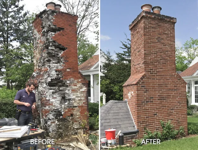 Berlin Chimney Sweep performing a full chimney restoration in Berlin, CT