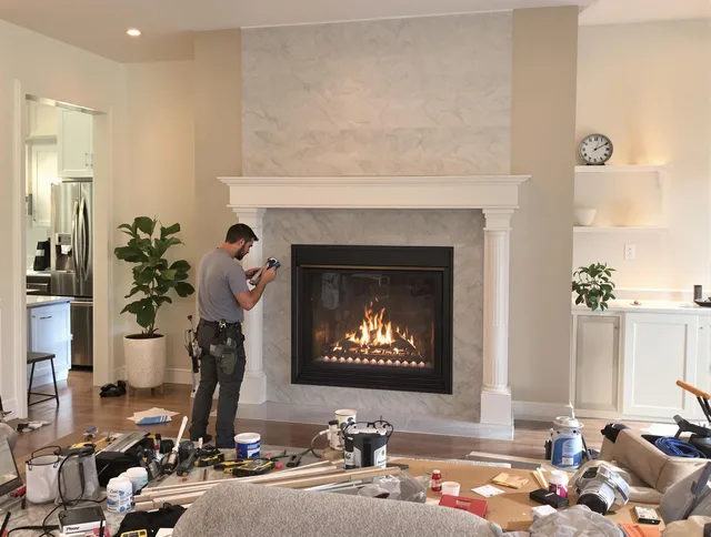 Newly installed fireplace by Berlin Chimney Sweep in Berlin, CT