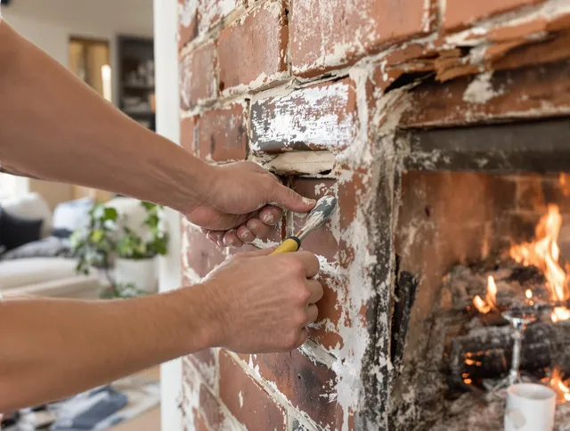 Routine fireplace repair by Berlin Chimney Sweep in Berlin, CT