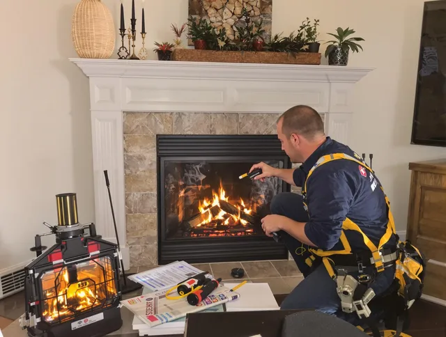 Safety-focused fireplace inspection by Berlin Chimney Sweep in Berlin, CT