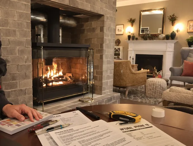 Berlin Chimney Sweep verifying fireplace safety measures in Berlin, CT